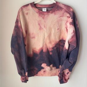 Hanes Reverse dye Tie-Dye Sweatshirt in Pink and Purple. One of a kind.
